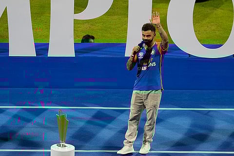 Virat Kohli during a ceremony at Wankhede Stadium